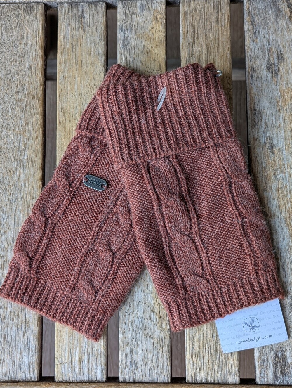 NWT Carve Designs Laurel Glovelette in Rust Red Wool One Size